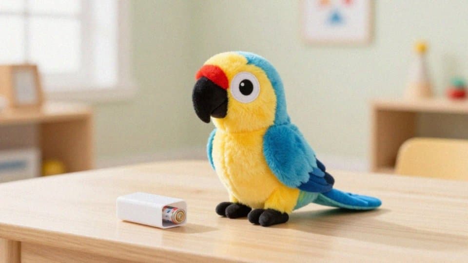 Jakie są wymiary i zasilanie papugi?