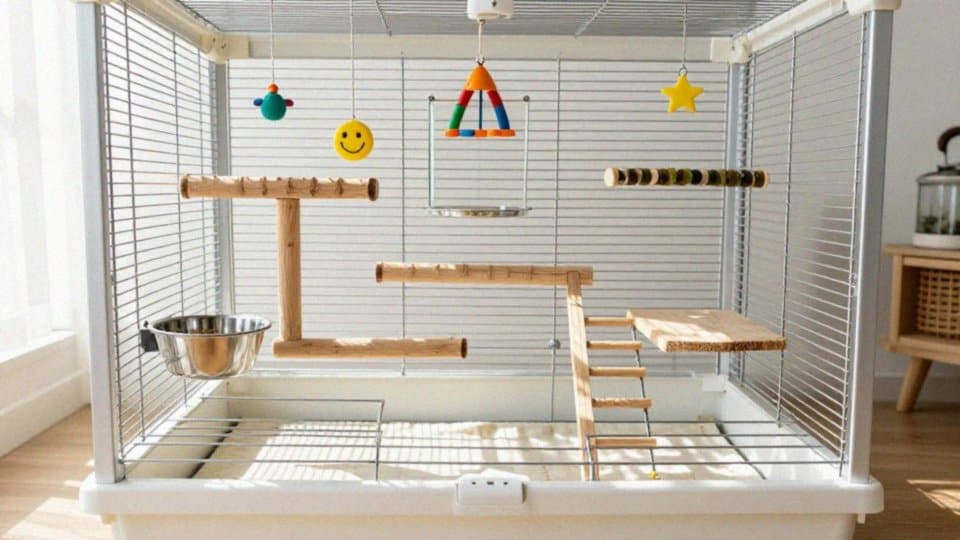 Jak wyposażyć wnętrze klatki dla żako?