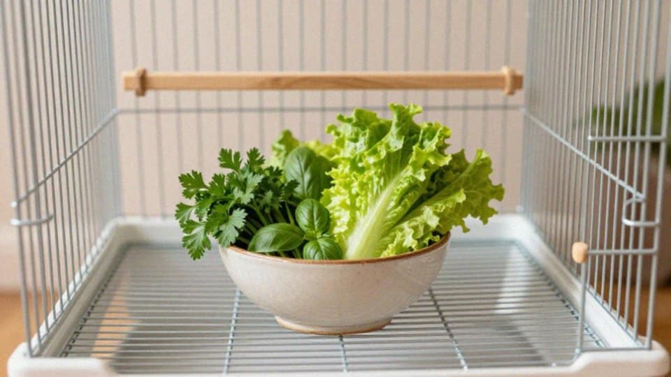 Jak często podawać świeżą zieleninę papużkom?