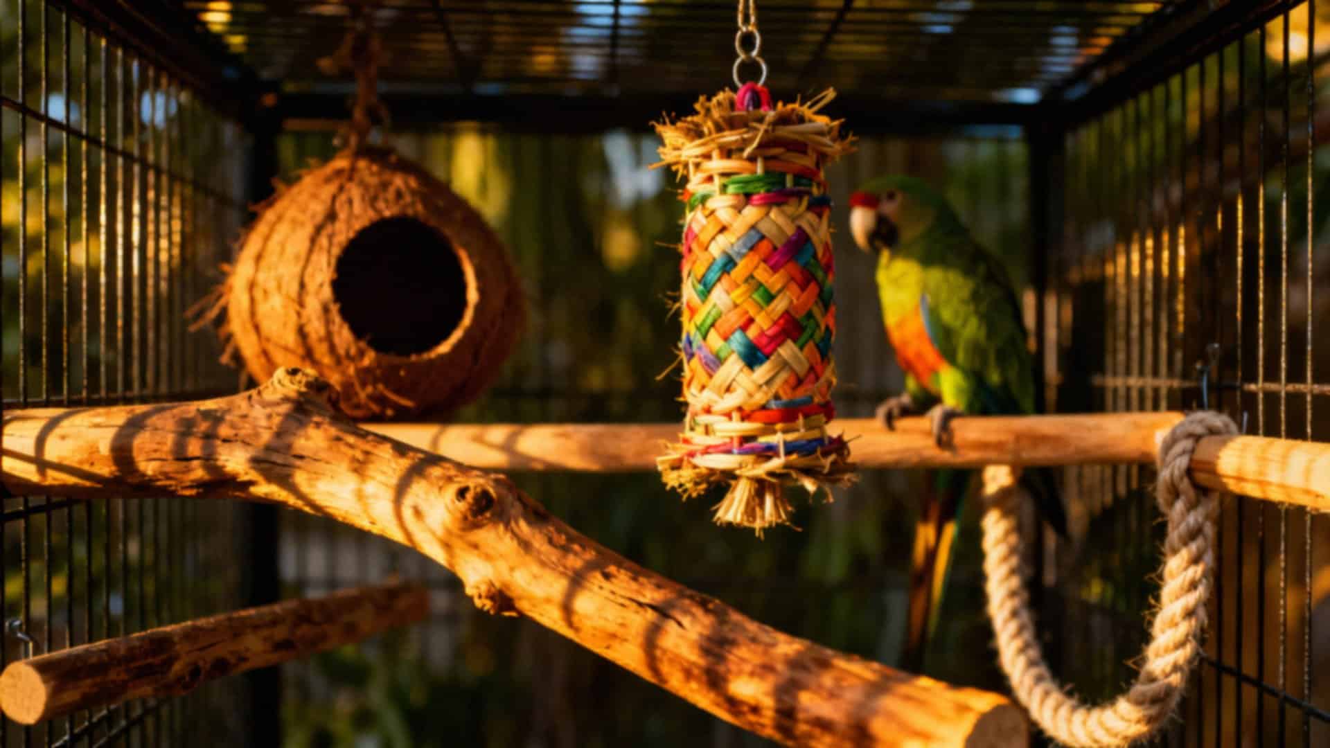 Akcesoria do klatki papugi — jak wybrać najlepsze dla zdrowia i komfortu?