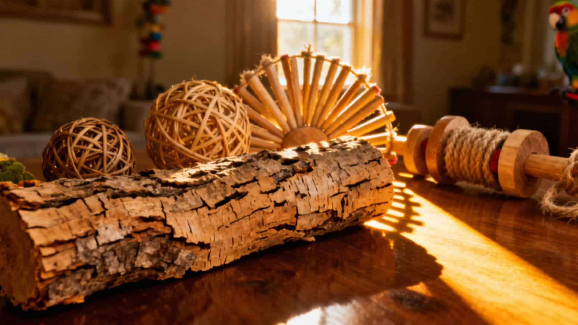 Naturalne zabawki dla papug — jak wybrać najlepsze dla zdrowia i szczęścia?