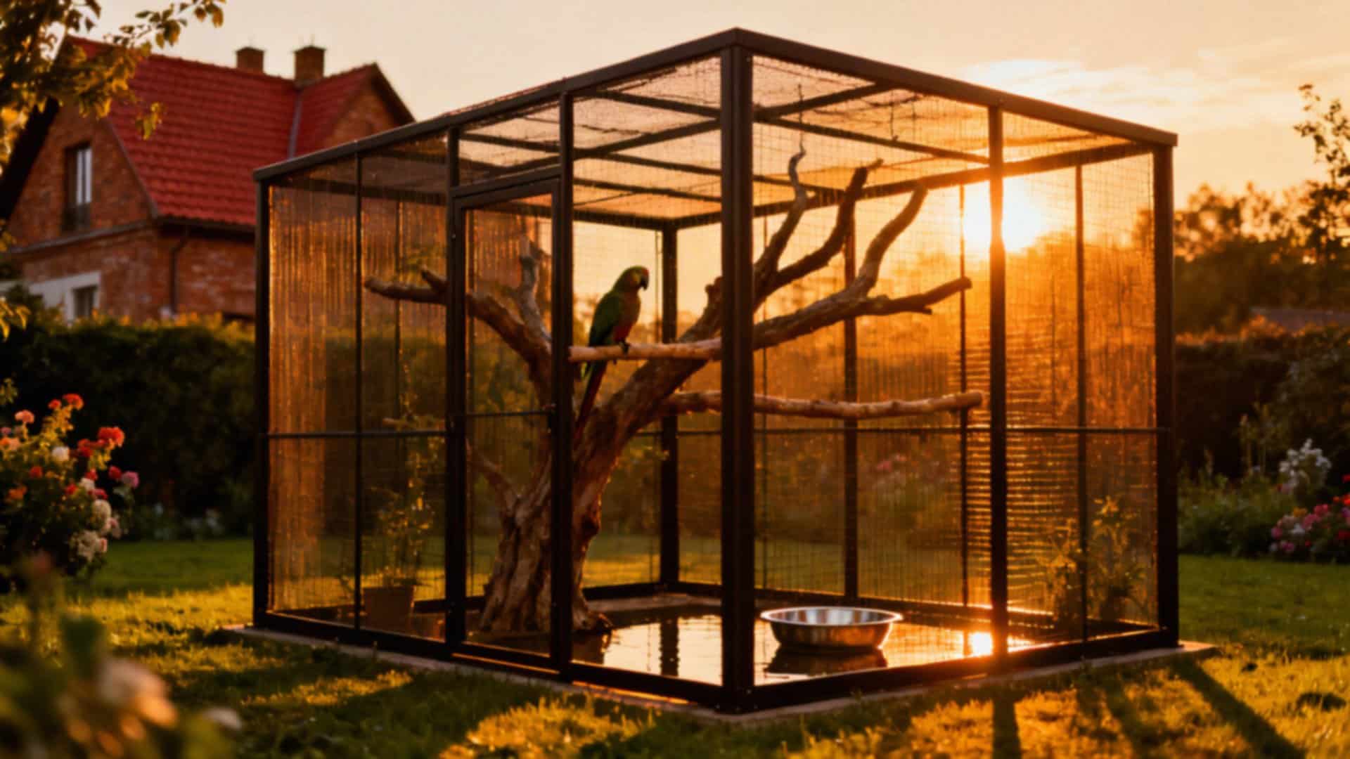 Woliera ogrodowa dla papug — jak ją zaprojektować i wyposażyć?