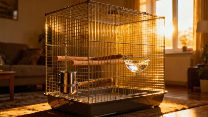 Wyposażenie klatki dla papugi nimfy — co jest niezbędne?