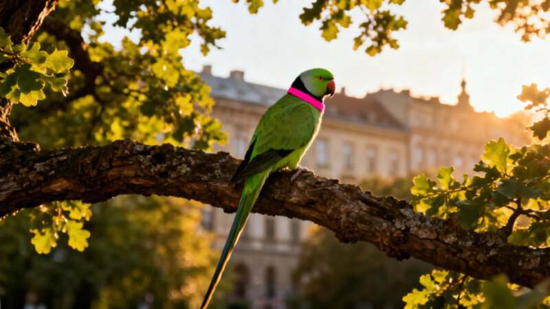Zielona papuga — co warto wiedzieć o aleksandrecie obrożnej?